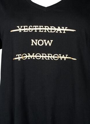 Koszula nocna z bawelny organicznej z dekoltem w szpic, Black W. Yesterday, Packshot image number 2