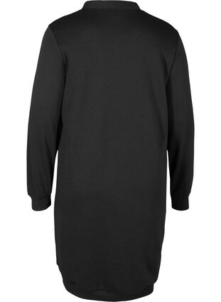 Plain sweat dress, Black, Packshot image number 1