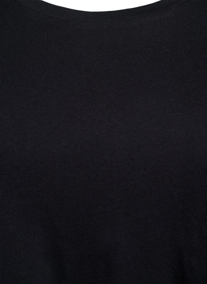 Koszulka w ksztalcie trapezu z okraglym dekoltem, Czarne, Packshot image number 2