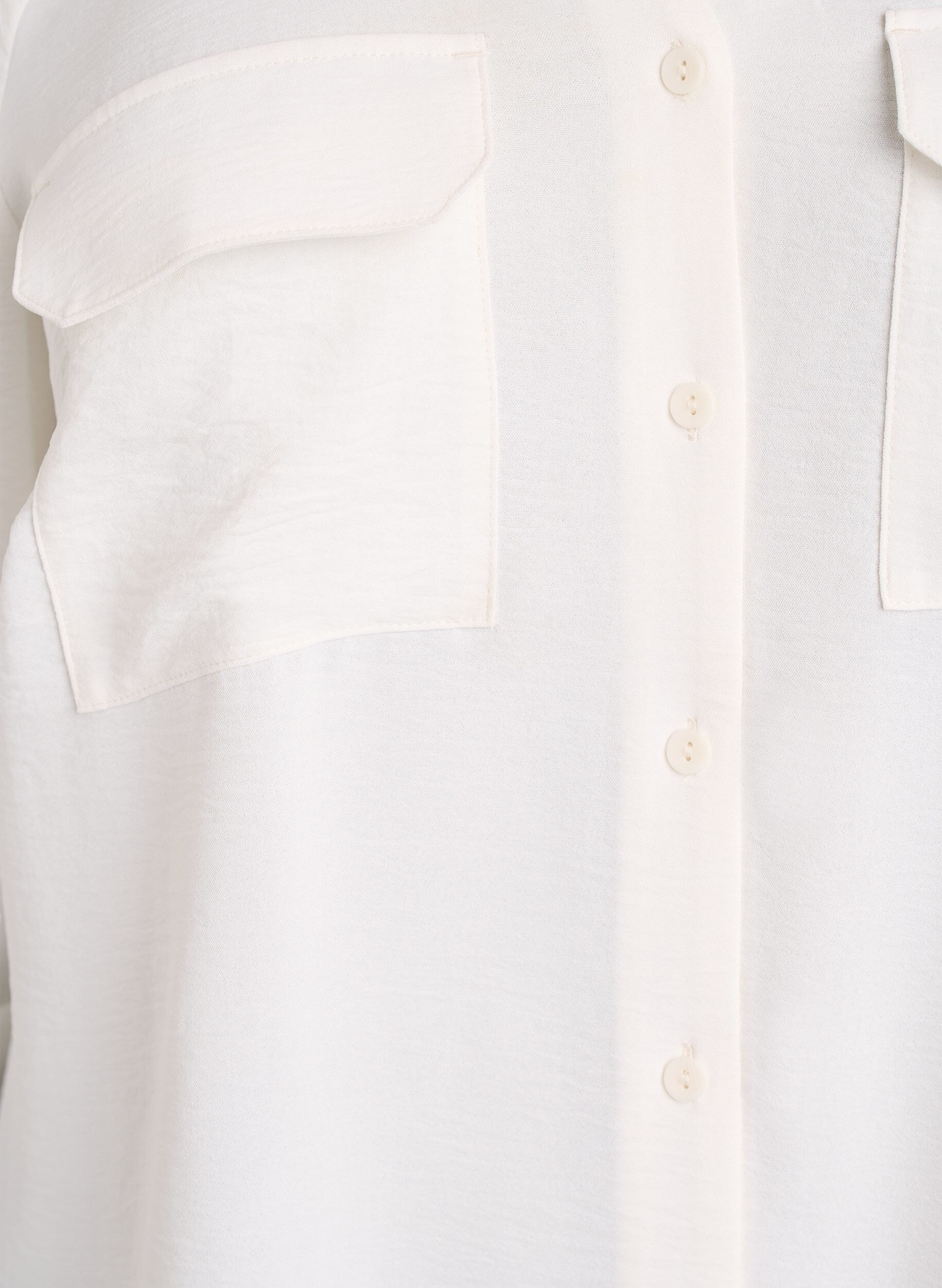 Zizzi FLASH - Koszula z kieszeniami na piersi i rekawami 3/4, Biały, Packshot image number 2