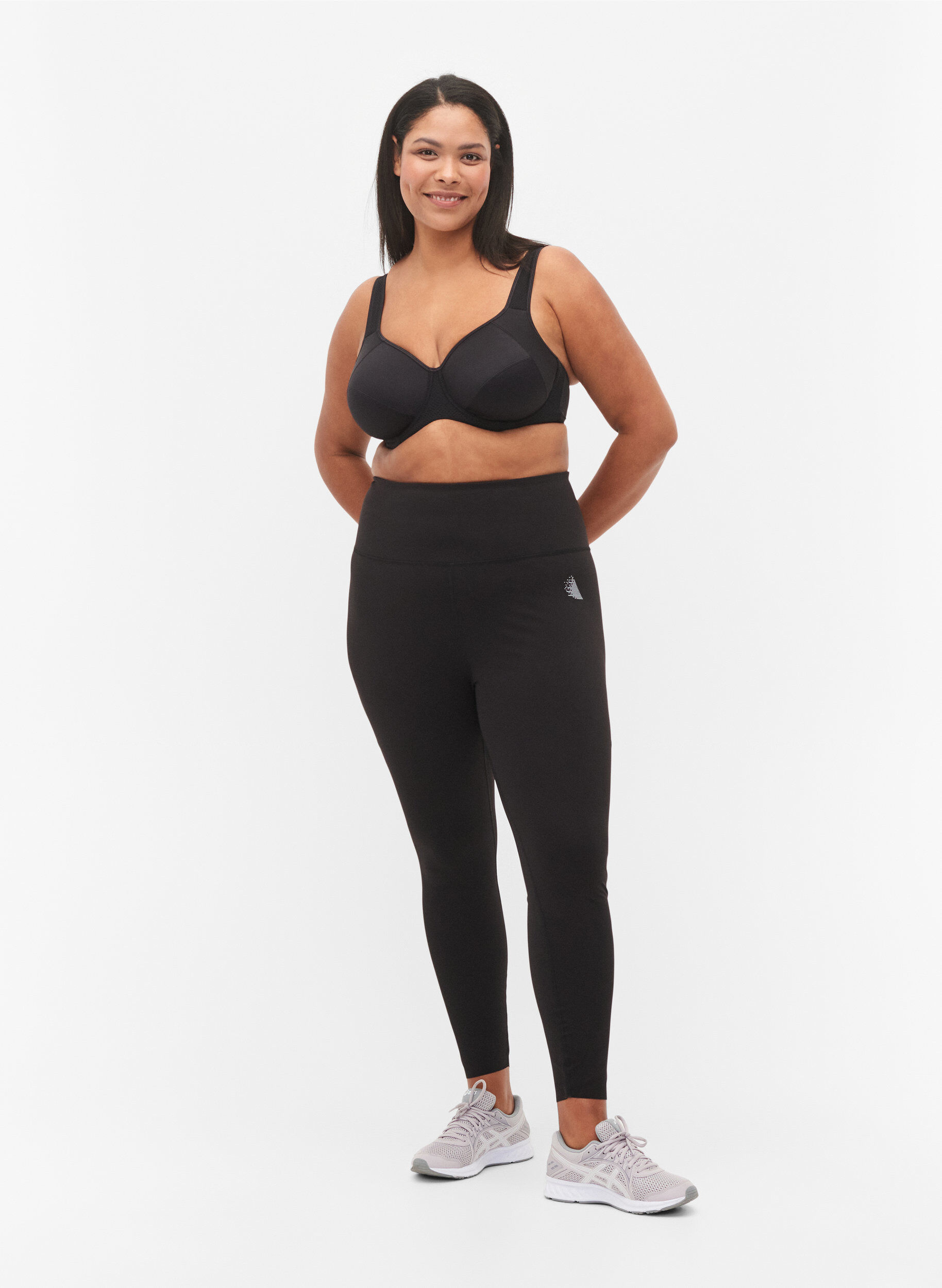 Zizzi CORE, SUPER TENSION TIGHTS &ndash; Legginsy z kieszenia wewnetrzna, Czarne, Model image number 1