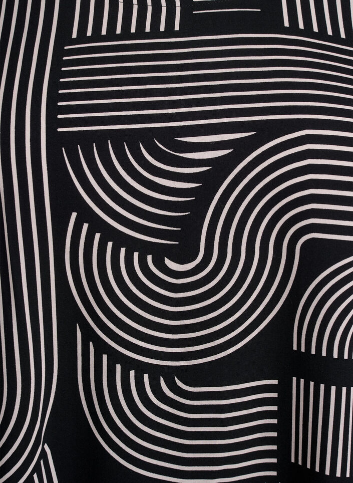 FLASH – bluzka z wiskozy z krótkim rekawem i nadrukiem, Czarne, Packshot image number 2