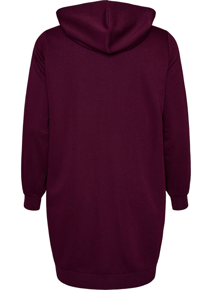 Dluga bluza z kapturem, zamkiem blyskawicznym i kieszeniami, Fioletowy, Packshot image number 1