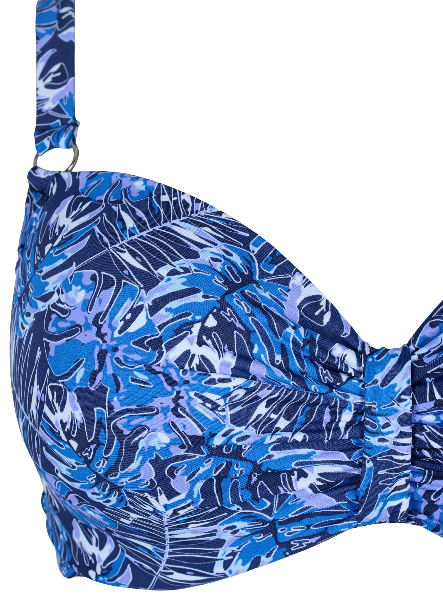 ZizziG&oacute;ra od bikini z fiszbinami i wzorem, Niebieskie, Packshot image number 2