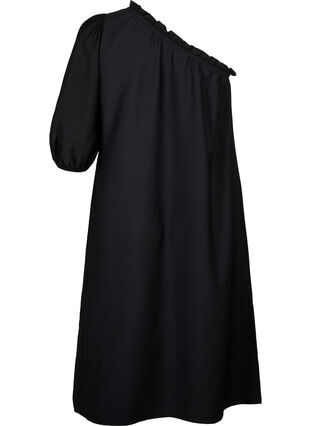 Sukienka na jedno ramie z wiskozy, Black, Packshot image number 1