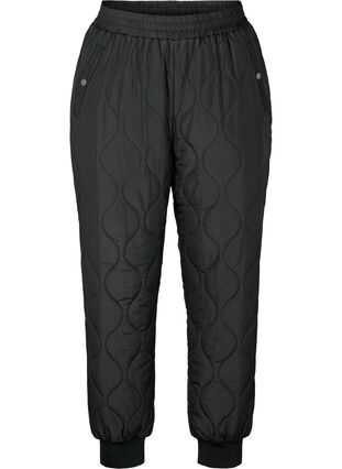 Pikowane spodnie termoaktywne, Black, Packshot image number 0