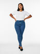 Jeansy super slim z wysokim stanem Amy, Niebieskie, Model image number 0