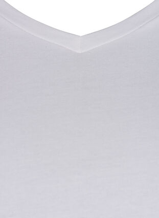 Koszulka typu basic z dekoltem w serek, Bright White, Packshot image number 2