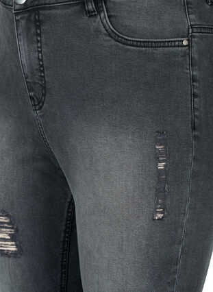 Obcisle jeansy z rozdarciami, Grey Denim, Packshot image number 2
