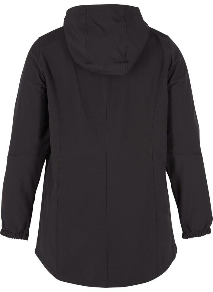 Krótka kurtka softshell z kapturem, Black, Packshot image number 1