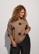 Bluzka dzianinowa w kropki, Brązowy, Model image number 0