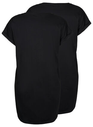 2-pack bawelniana sukienka z krótkimi rekawami, Black/Black, Packshot image number 1