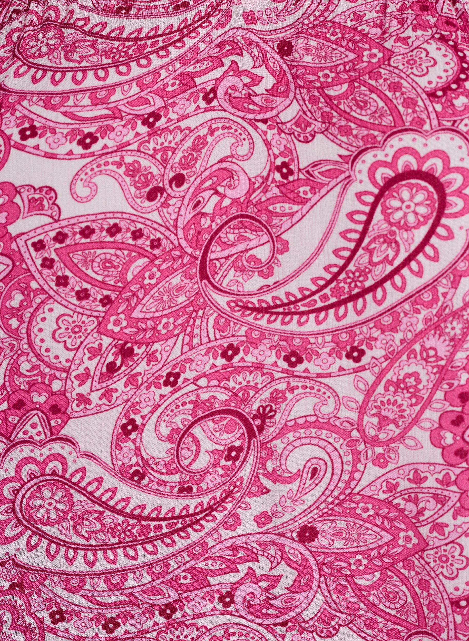 Zizzi Bluzka z wiskozy w krate z falbankami, R&oacute;żowy, Packshot image number 2