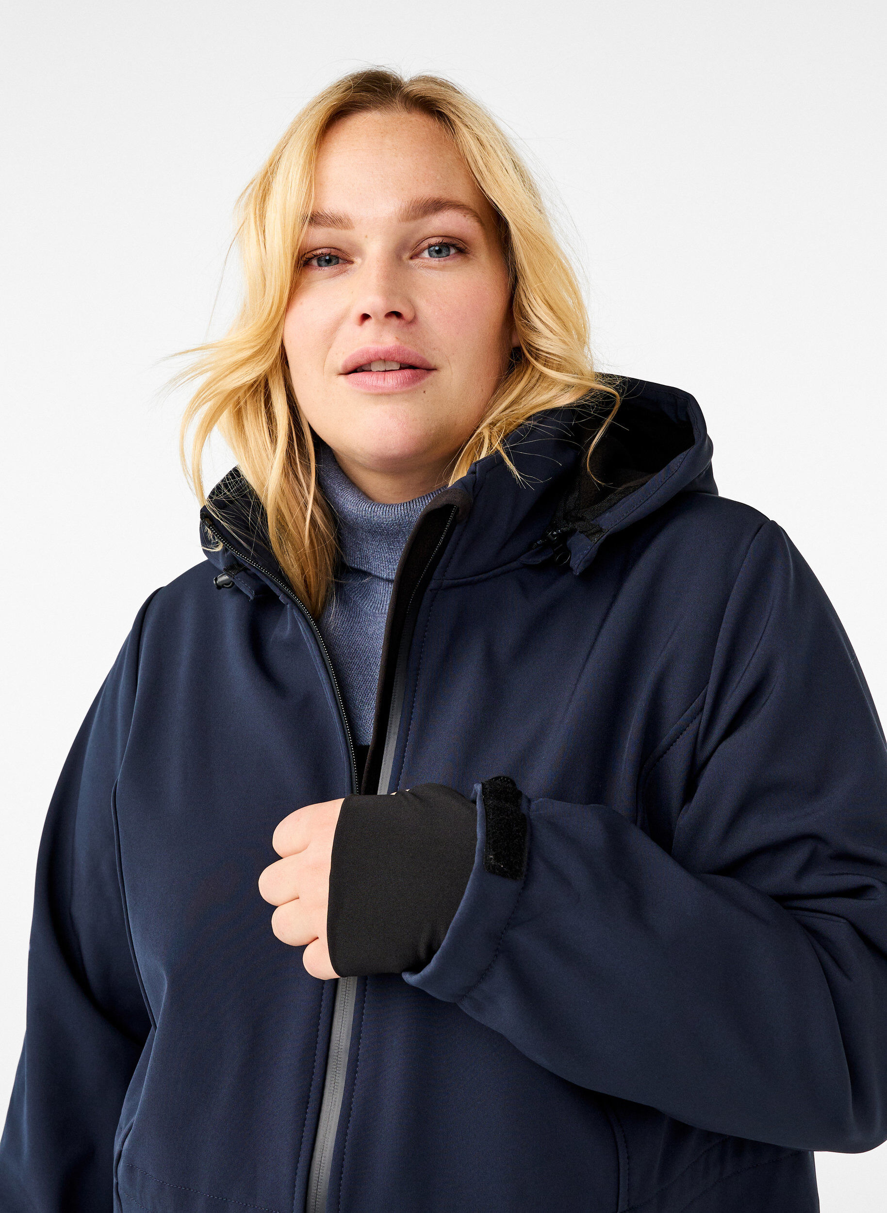 ZizziKurtka softshell z odpinanym kapturem, Niebieskie, Model image number 3