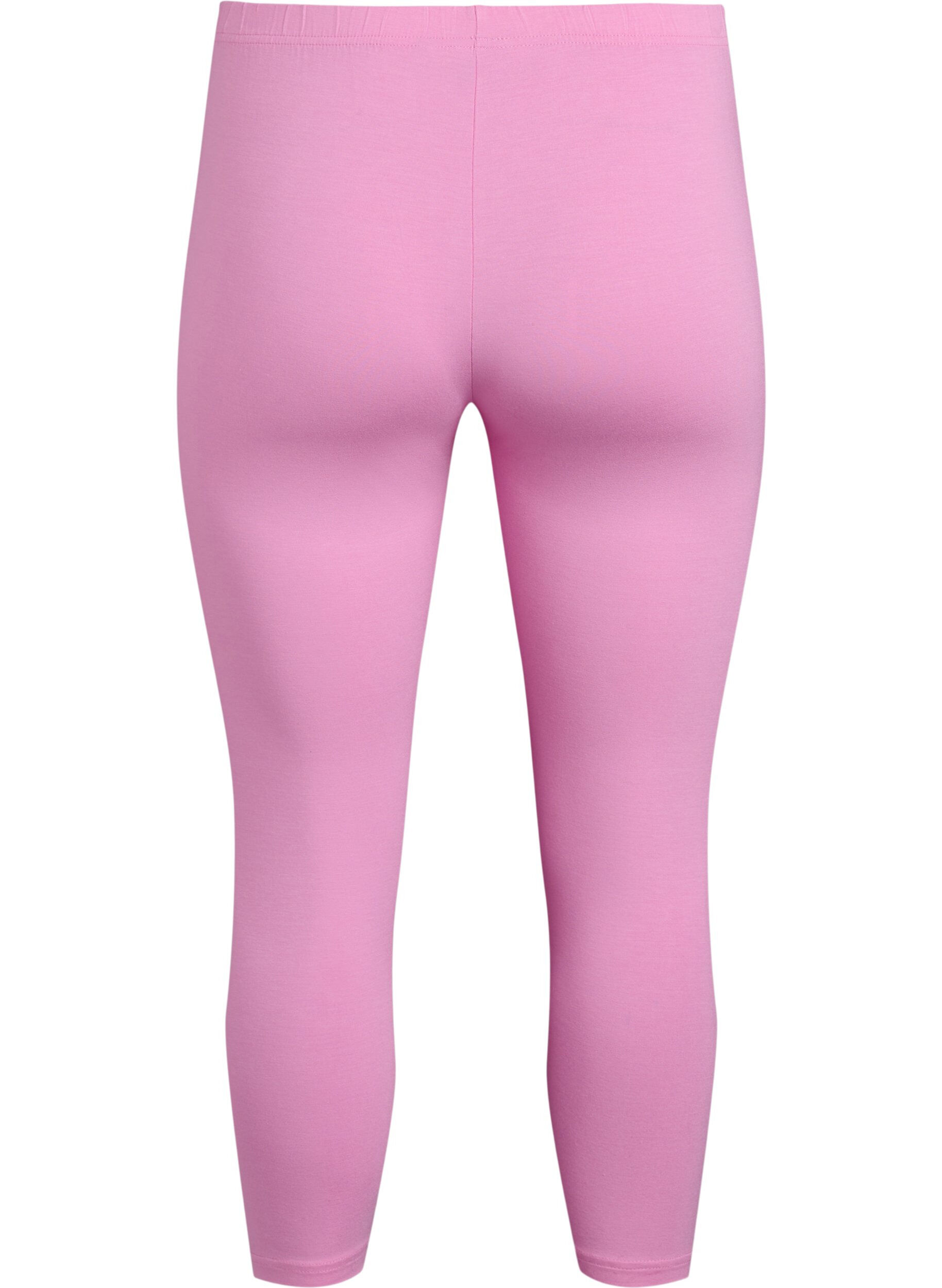 ZizziLegginsy 3/4 typu basic z wiskozy, R&oacute;żowy, Packshot image number 1