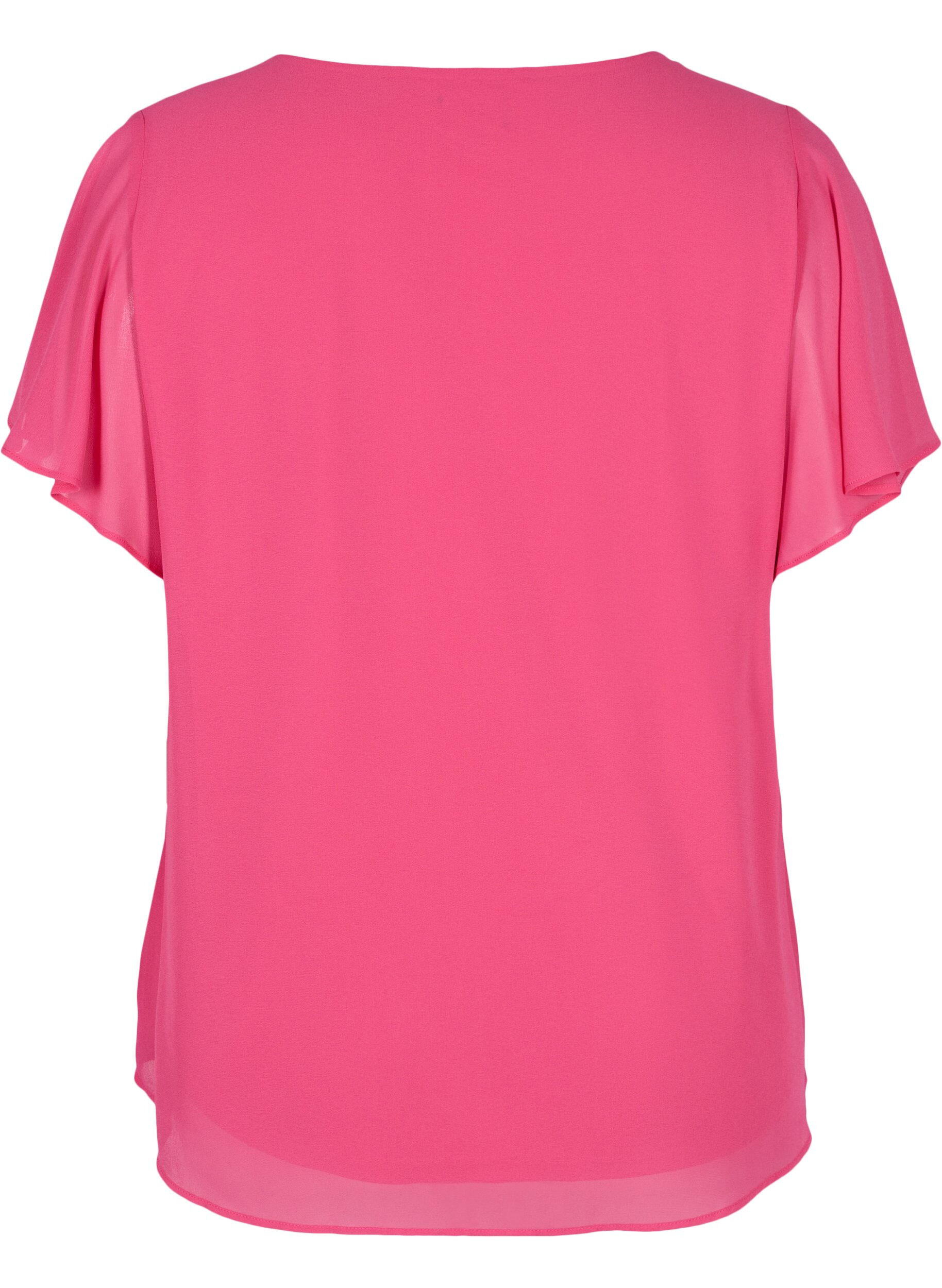 Zizzi Short-sleeved blouse, Magenta, Packshot image number 1