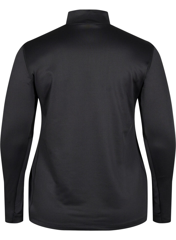 Top do cwiczen ze stójka i zapieciem na suwak, Black, Packshot image number 1