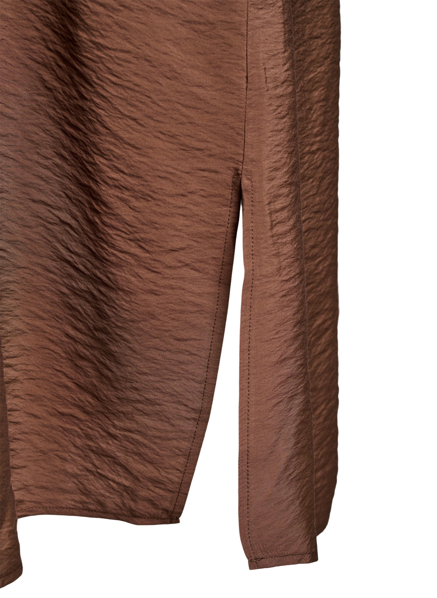 Zizzi Wiskozowa sukienka z dekoltem w szpic, Brązowy, Packshot image number 3