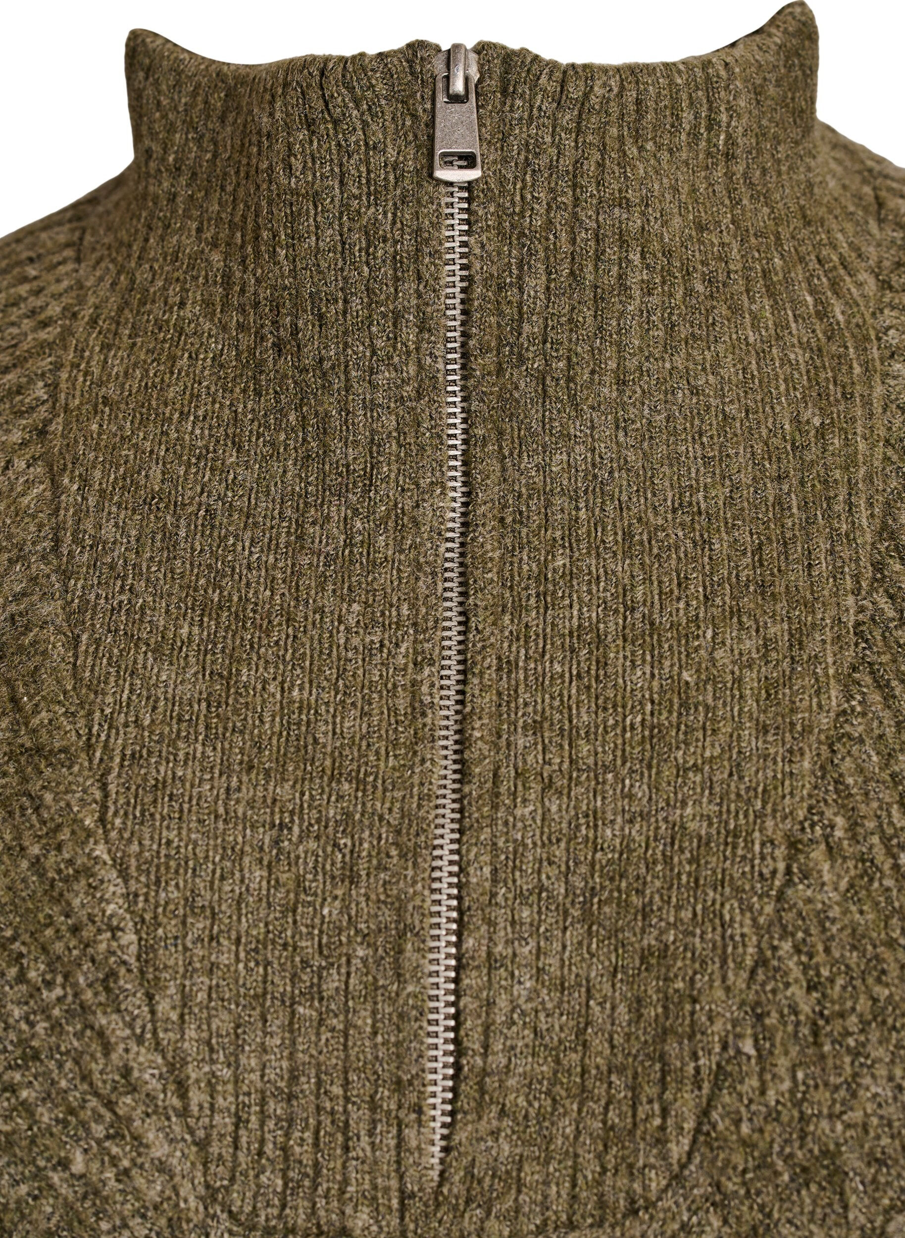 Zizzi Sukienka z wysokim kolnierzem, wykonana z dzianiny, siegajaca do kolan, Zielony, Packshot image number 2