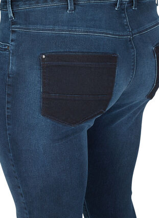 Bardzo obcisle jeansy Amy z wysokim stanem, Dark blue, Packshot image number 3