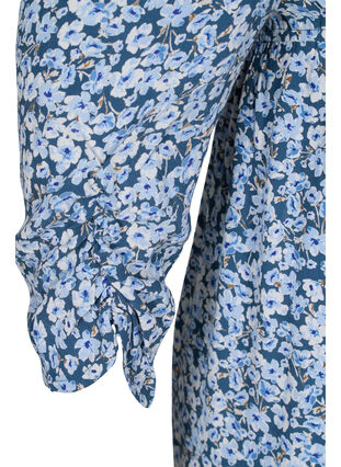 Wiskozowa bluzka ciazowa z kwiatowym nadrukiem, Blue Flower AOP, Packshot image number 3