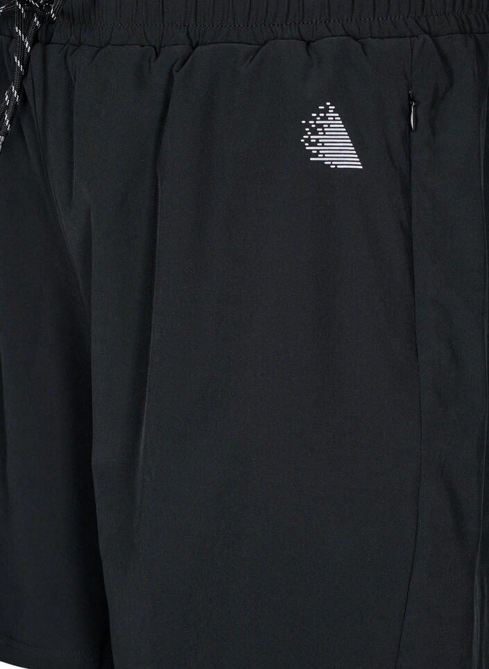 Szorty sportowe z wewnetrznymi szortami, Czarne, Packshot image number 2