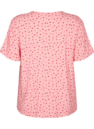 Koszula nocna z wiskozy z nadrukiem, Pink Icing W. hearts, Packshot image number 1