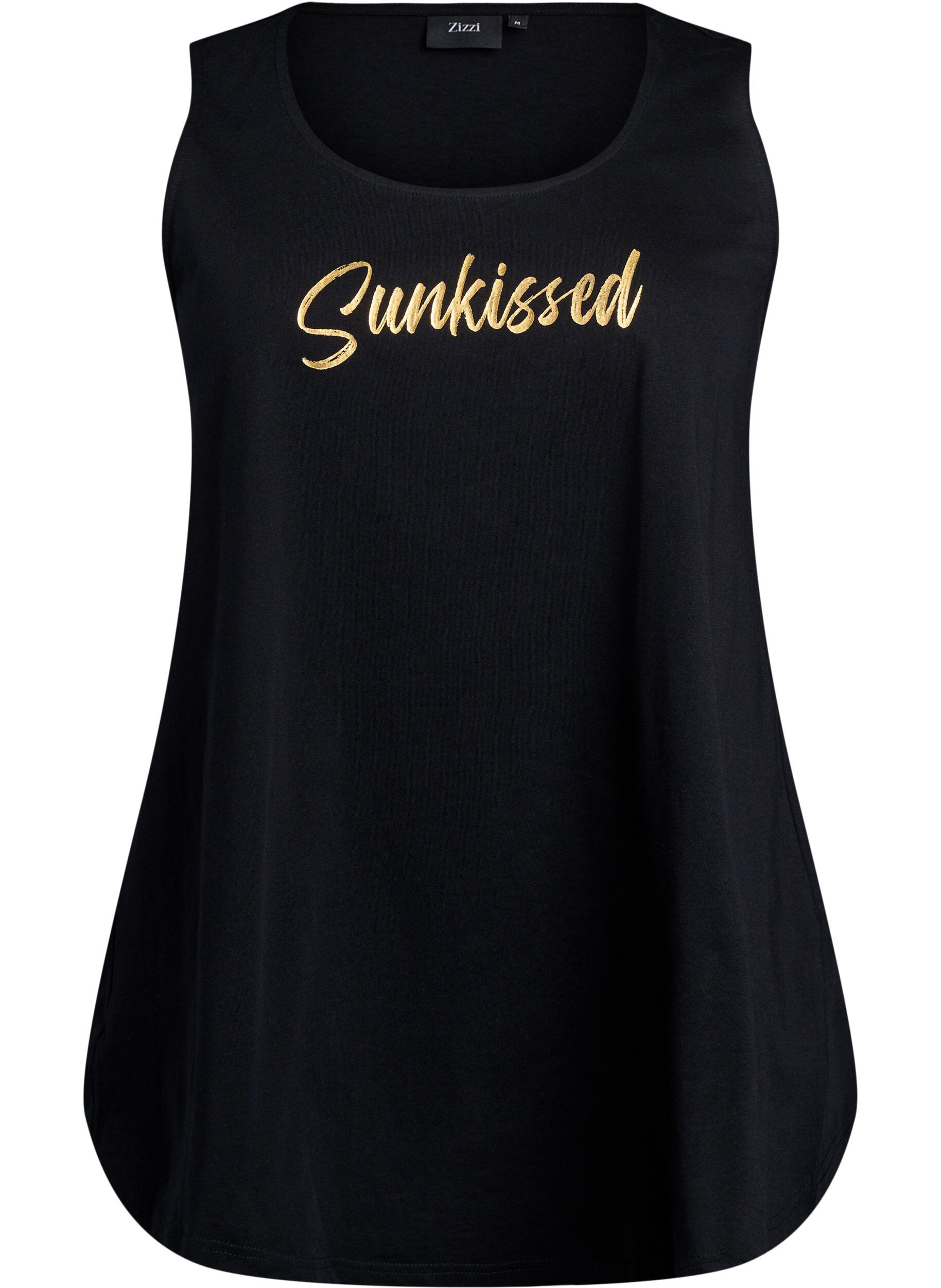 Zizzi Bawelniany top o&nbsp;rozszerzanym fasonie, Czarne, Packshot image number 0