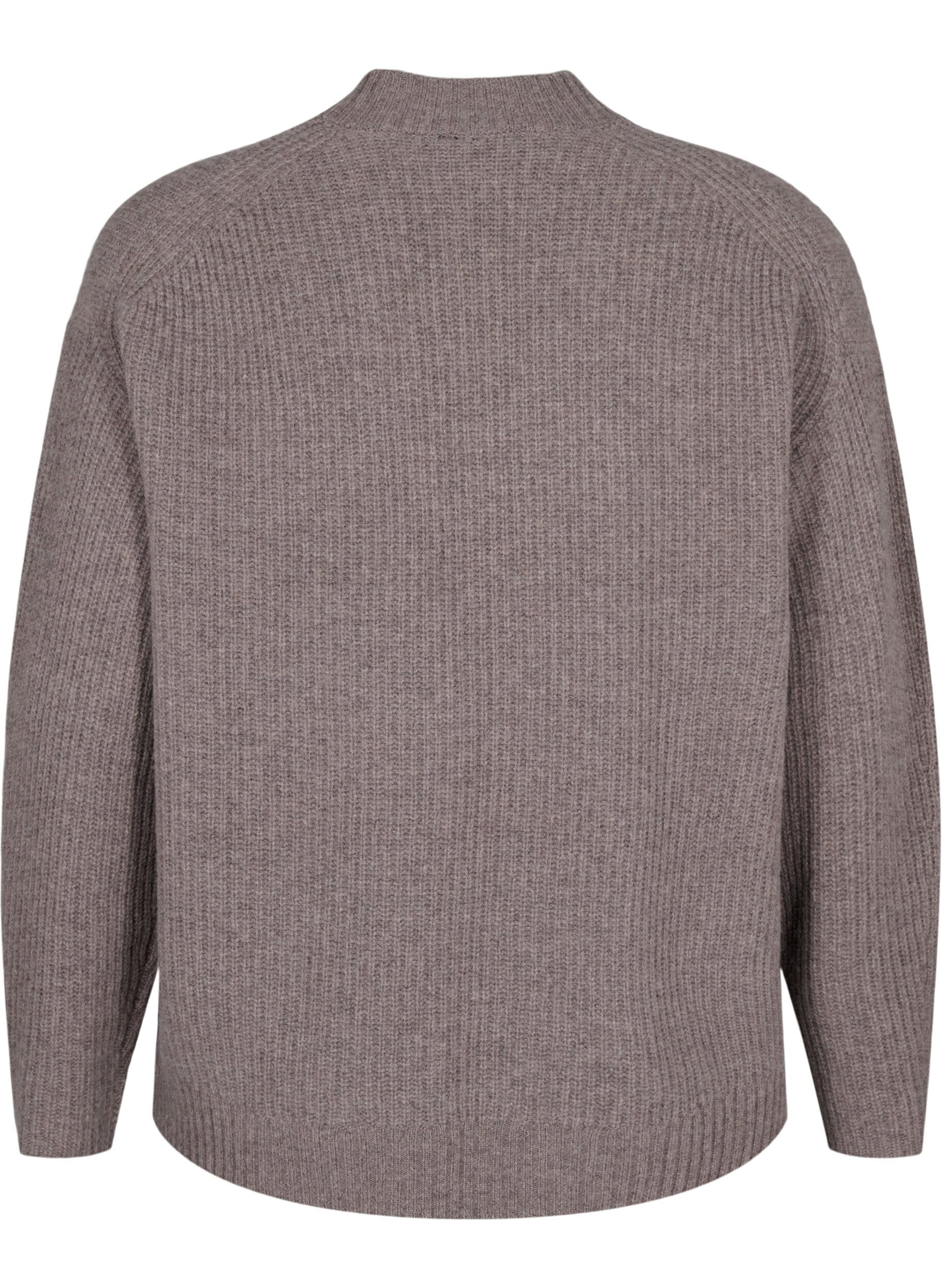 Zizzi Luzny sweter z welny merynosowej, Desert Taupe Mel., Packshot image number 1