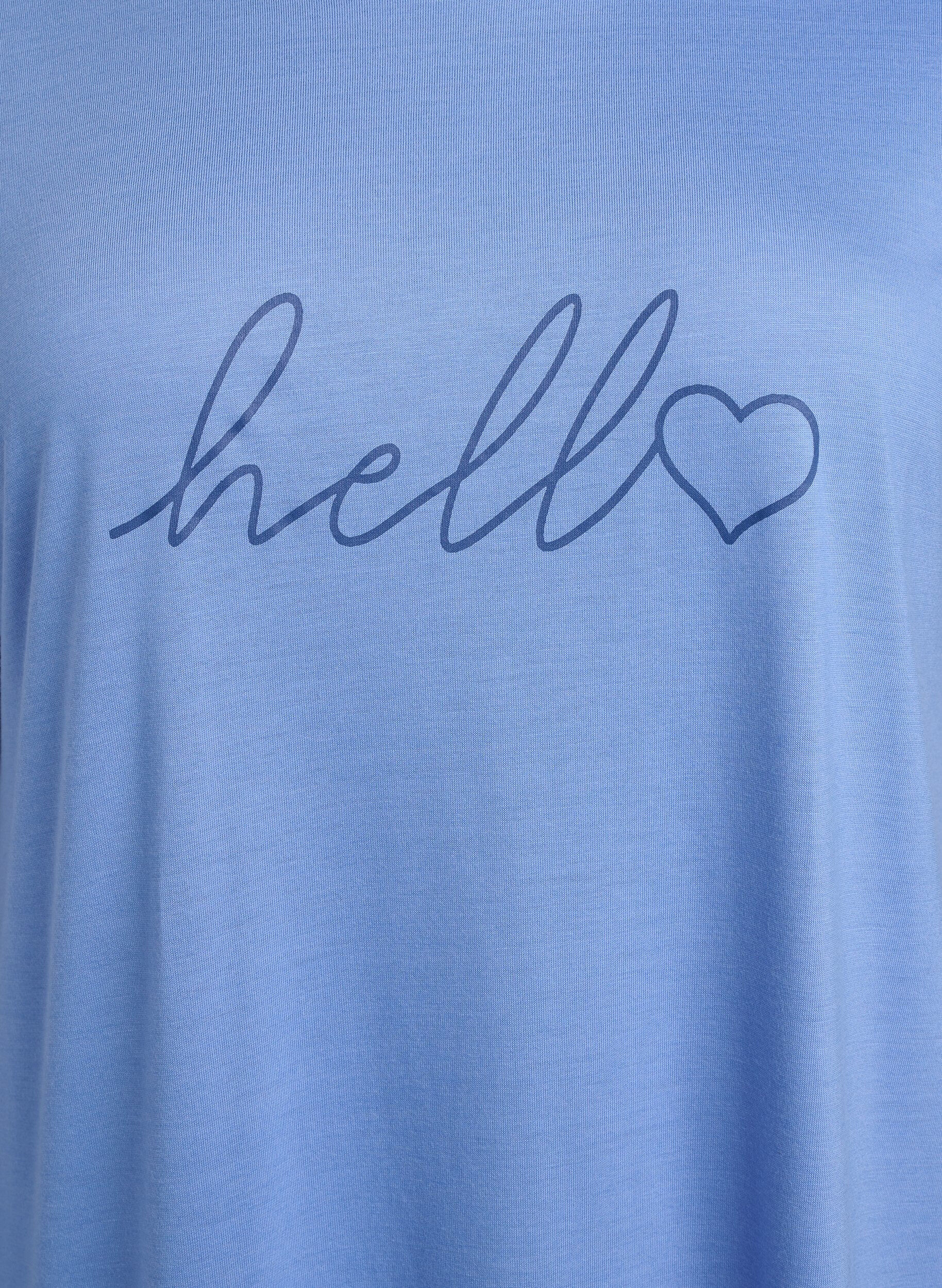 Zizzi Koszula nocna z kr&oacute;tkim rekawem i nadrukiem tekstowym, , Packshot image number 2