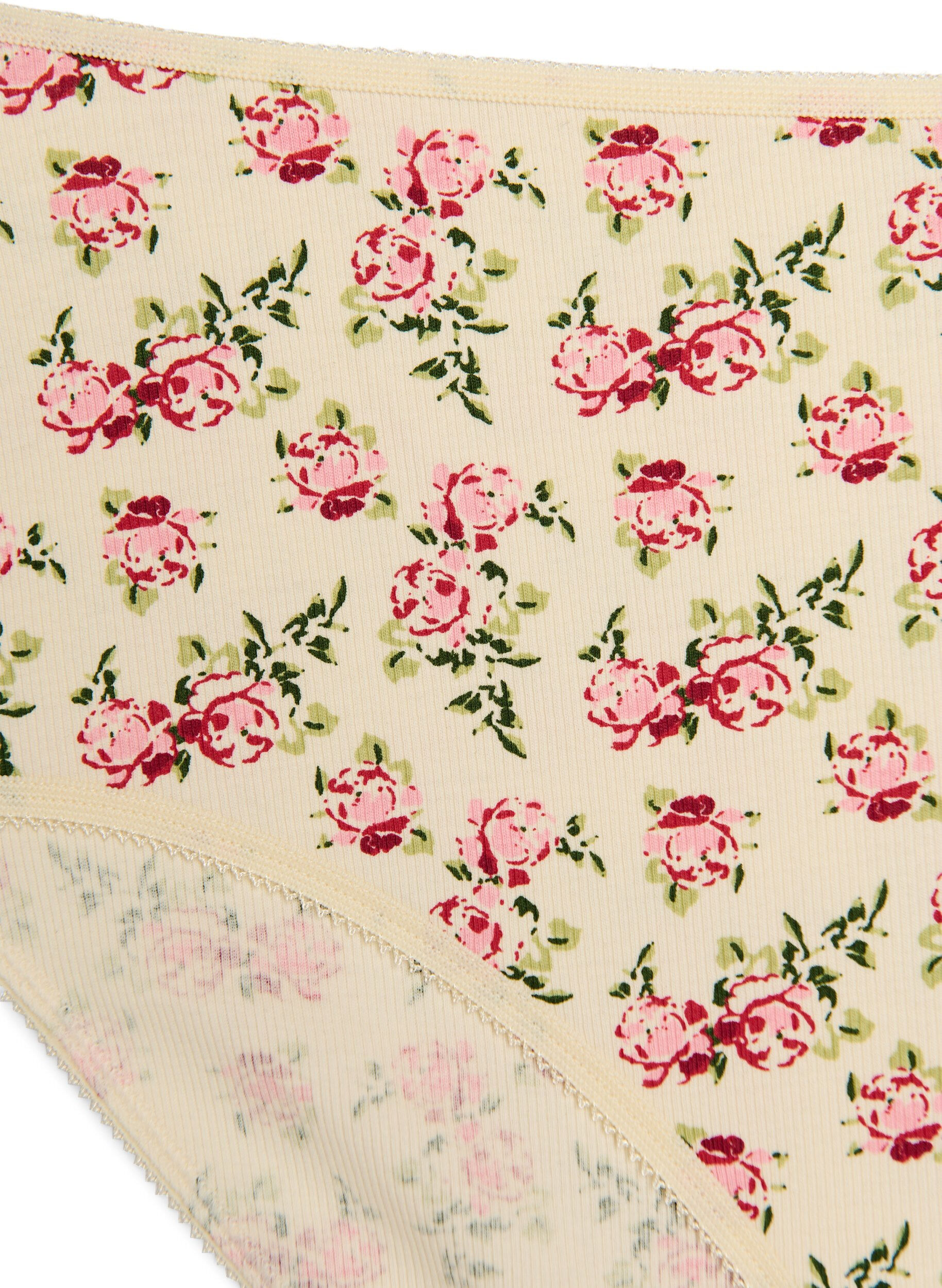 Zizzi figi damskie 5-pack z bawelny z drobnym wzorem zakardowym, Biały, Packshot image number 3