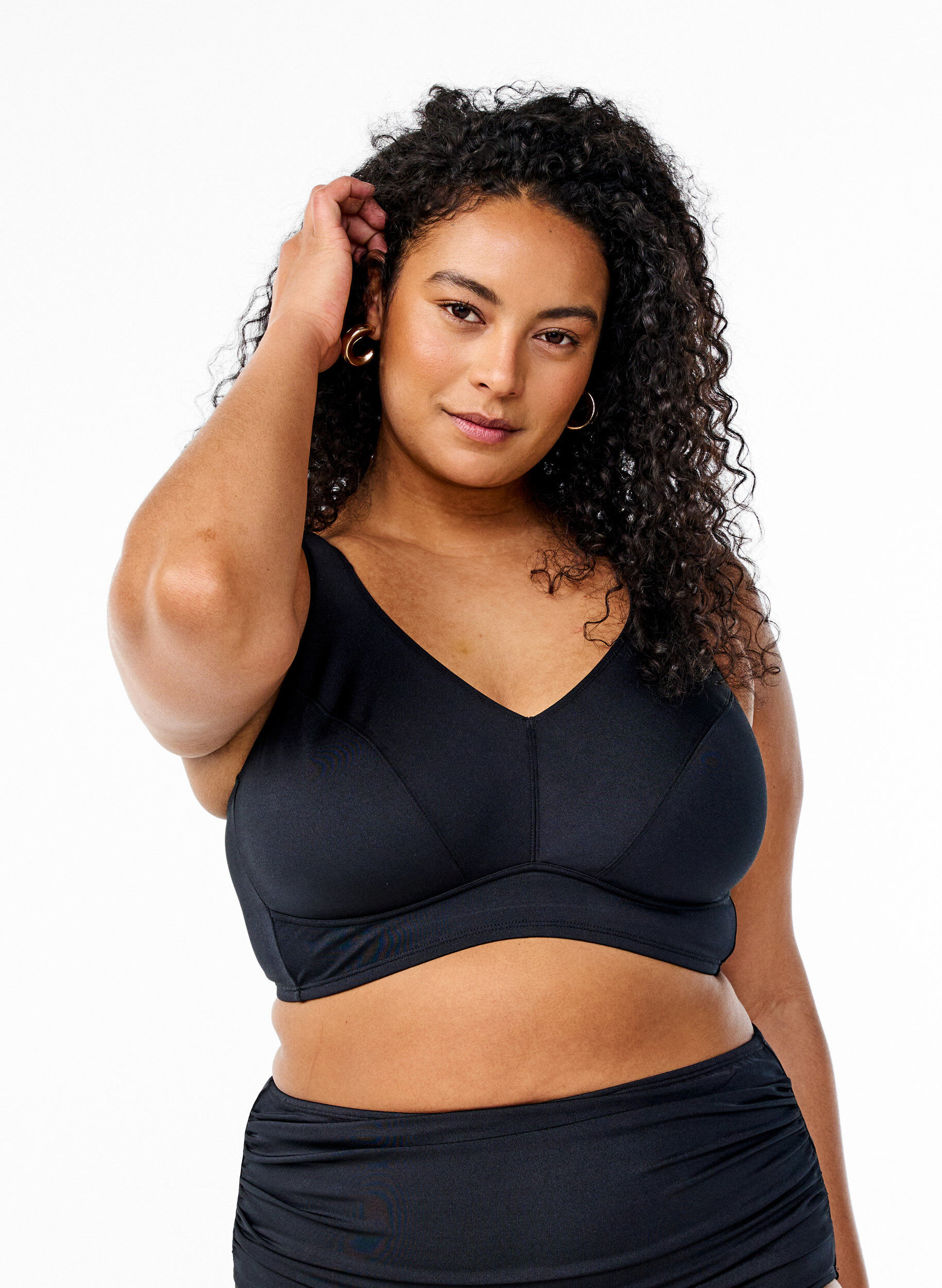 Zizzi G&oacute;ra od bikini w pelni zakrywajaca cialo, Czarne, Model image number 0