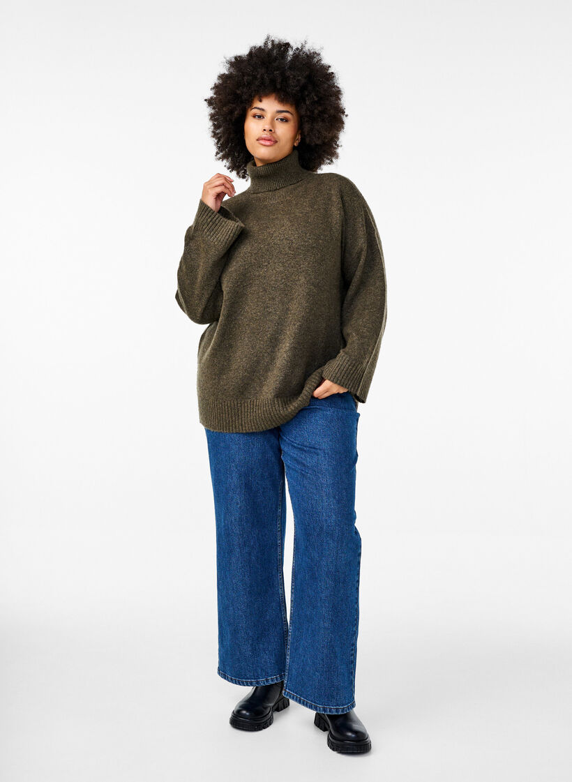 Dzianinowa bluzka z golfem, Sea Turtle Mel., Model image number 3