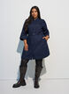 Sukienka z denimu z pasem i 3/4-sleeves, Niebieskie, Model image number 1