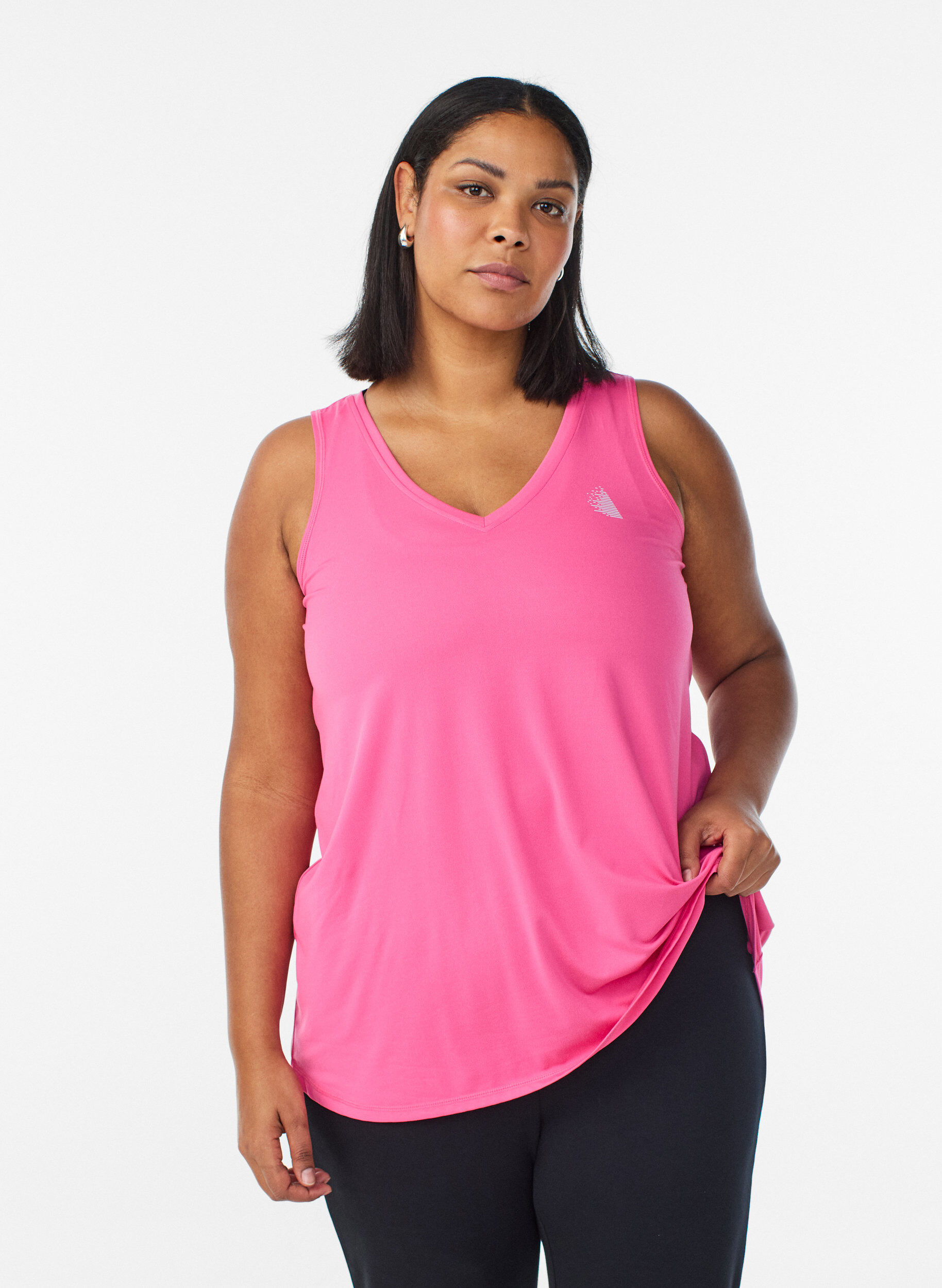 Zizzi Sportowy top z dekoltem w szpic, Pink, Model image number 0
