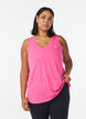 Sportowy top z dekoltem w szpic, Pink, Model image number 0