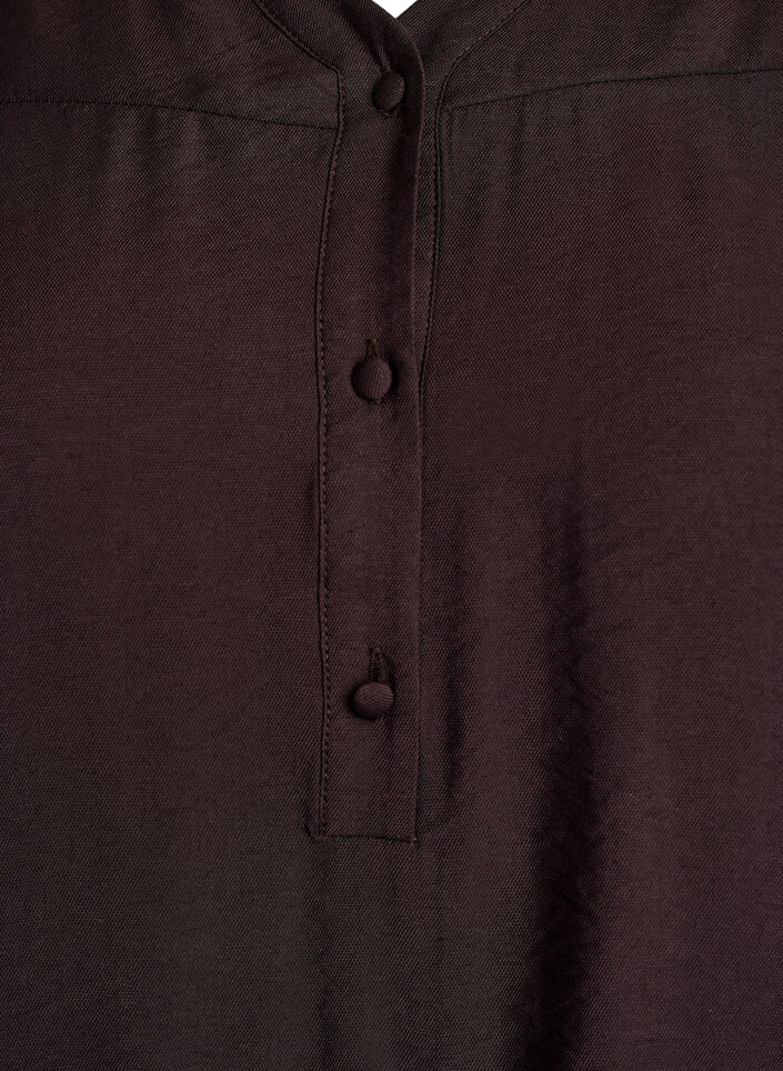 Bluzka wiskozowa ze smockiem i marszczonymi detalami, Brązowy, Packshot image number 2