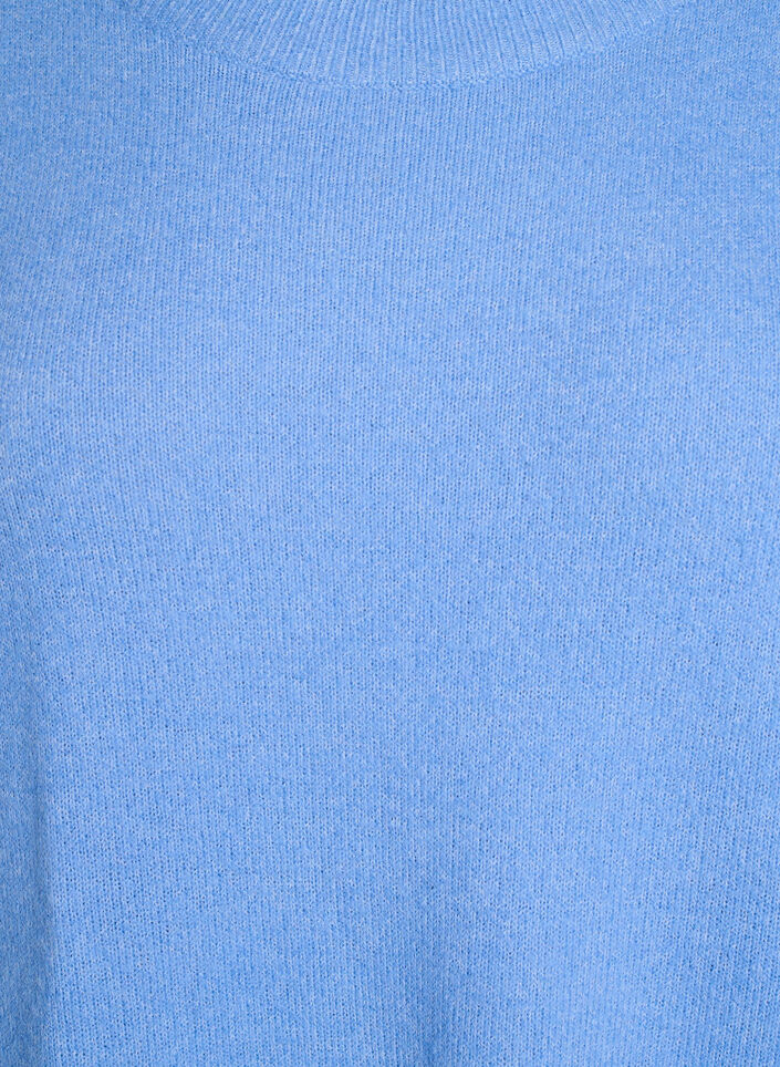 Dzianinowa sukienka z rekawami 3/4 i okraglym dekoltem, D.R. Blue White Mel., Packshot image number 2