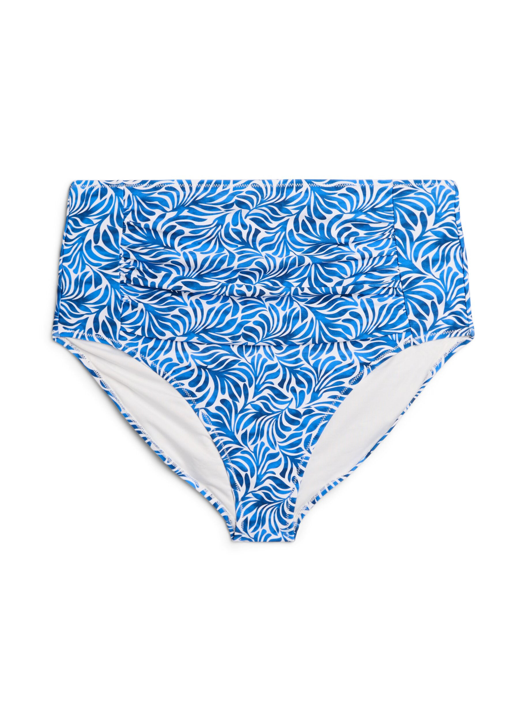 Zizzi Figi damskie bikini z nadrukiem i wysokim stanem, Niebieskie, Packshot image number 0
