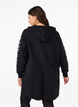 Bluza oversize z nadrukiem na rekawach, Black w. Silver, Model image number 1