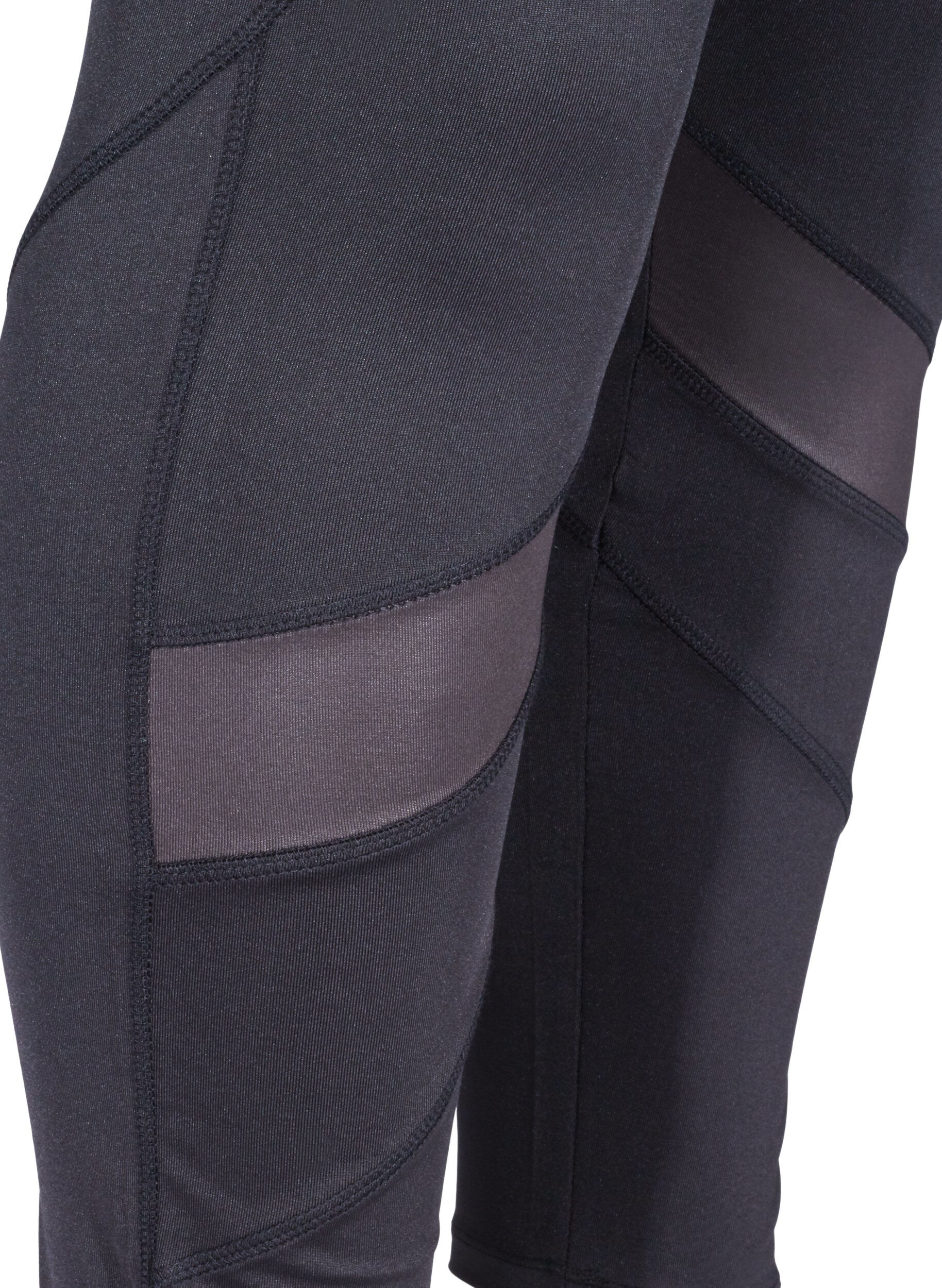 Zizzi Cropped sports leggings with mesh, Black, Packshot image number 2