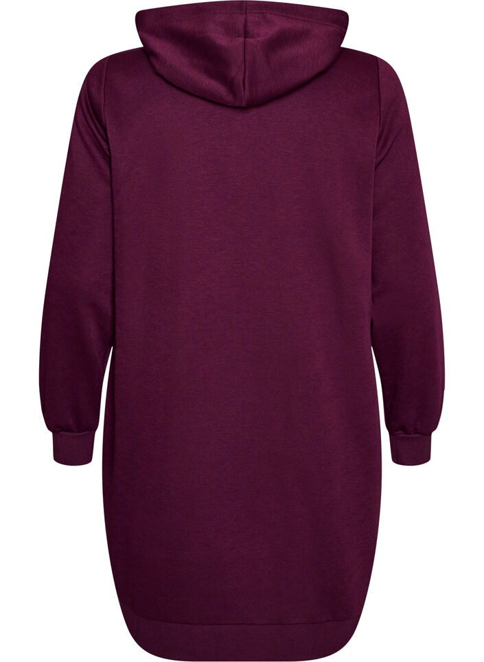 Dluga bluza z kapturem, zamkiem blyskawicznym i kieszeniami, Fioletowy, Packshot image number 1
