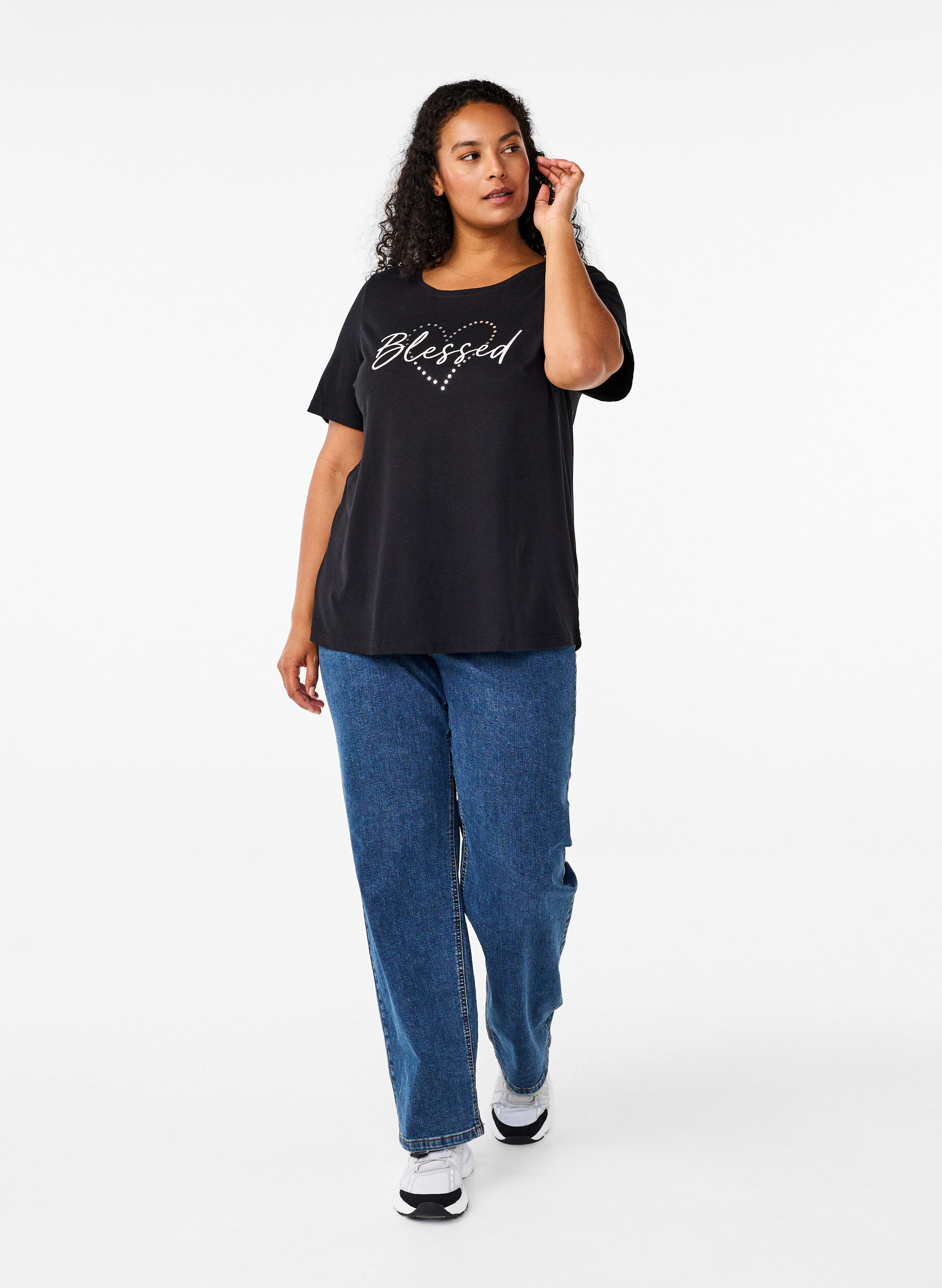 Zizzi FLASH - T-shirt z nadrukiem, Czarne, Model image number 1