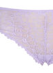 Koronkowe stringi z regulowana talia ze wzorem w kwiaty, Fioletowy, Packshot image number 2