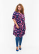 Viscose midi dress with floral print, B. Blue Pink Flower, Model image number 2