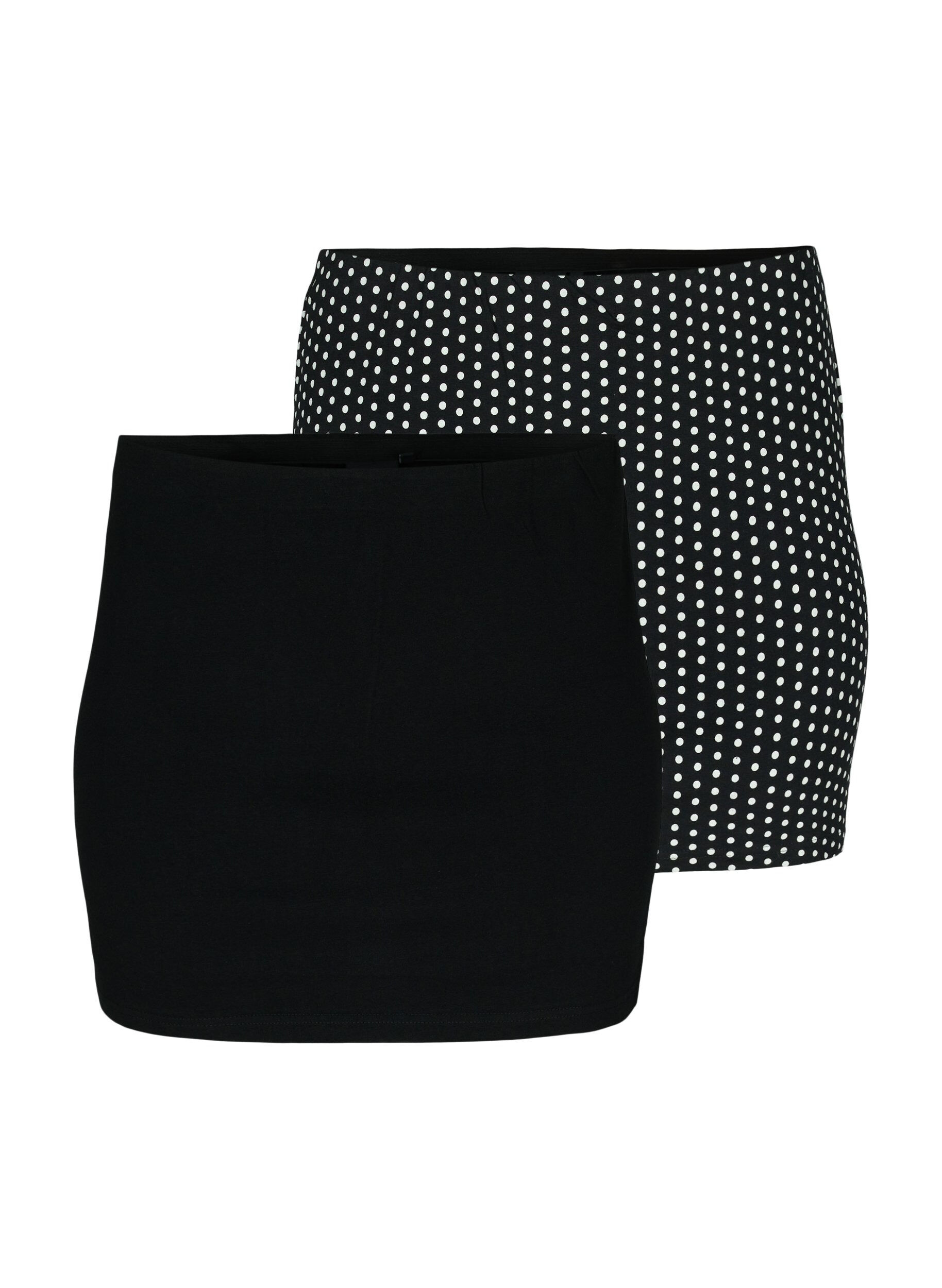 Zizzi Przedluzacz topu 2-pack, Black/Black Dot, Packshot image number 0