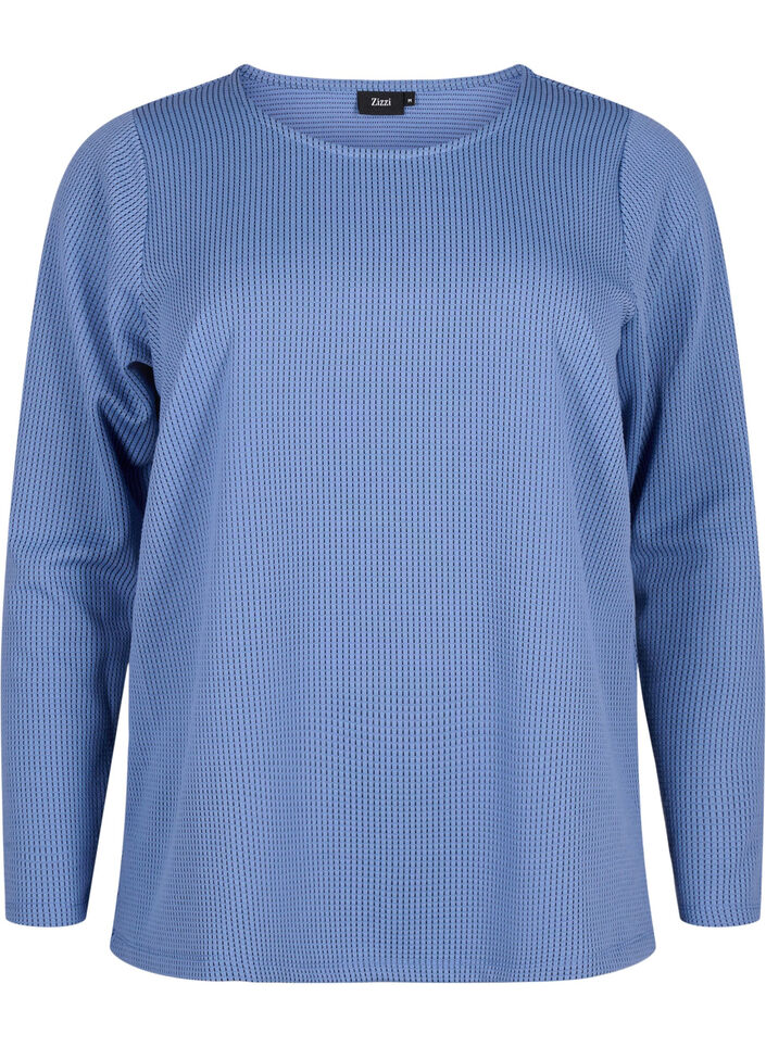 Teksturowana trapezowa bluzka, Quiet Harbor, Packshot image number 0