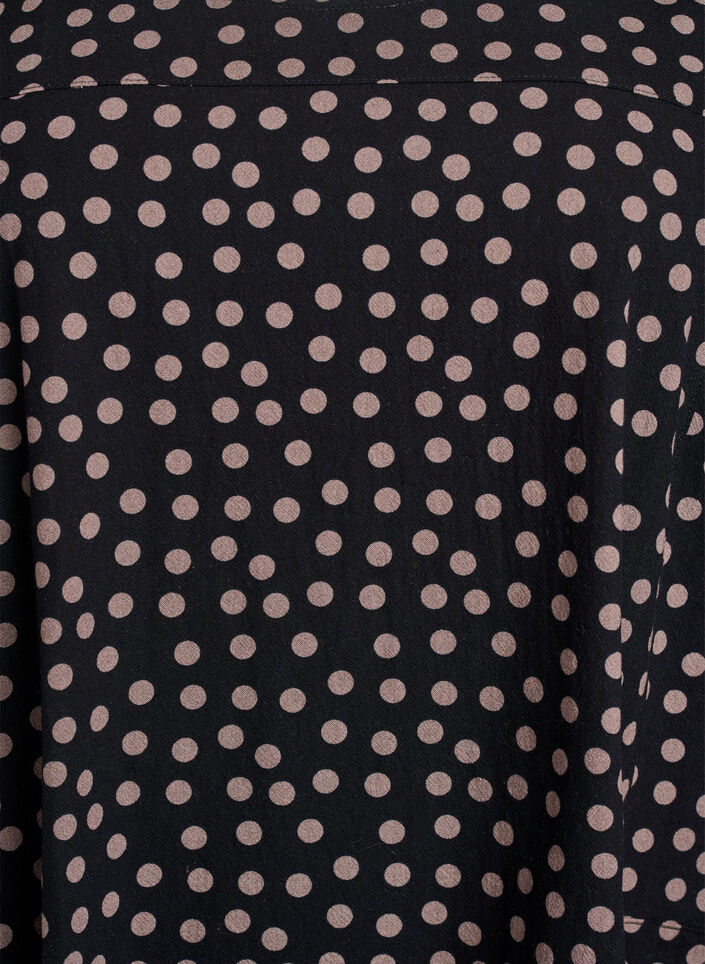 Bawelniana sukienka z kr&oacute;tkim rekawem i nadrukiem, Brązowy, Packshot image number 2