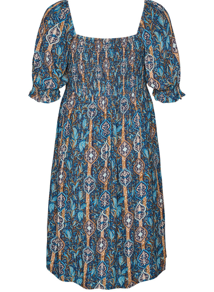 Letnia sukienka z wiskozy z nadrukiem paisley, Niebieskie, Packshot image number 1