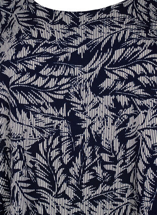 Flash – bluzka z krótkim rekawem i nadrukiem, Off White Blue Leaf, Packshot image number 2